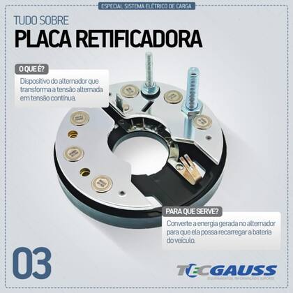 Imagem de Ponte retificadora 65Ah 12V Ford Escort 1994 a 2003 Gauss