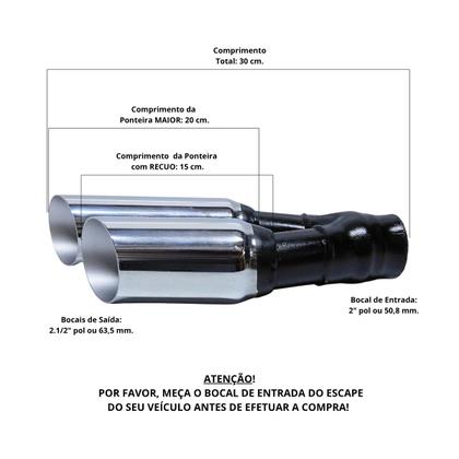 Imagem de Ponteira Carro Universal Reta Encaixe de 2 Polegadas Escap