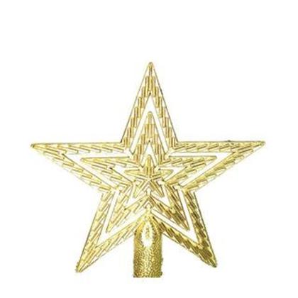 Imagem de Ponteira de estrela para árvore de natal grande vermelha, dourada ou prata de plástico