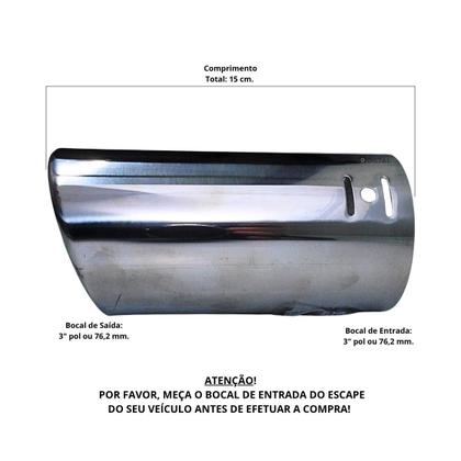 Imagem de Ponteira Esportivo Cromada Para Carros Encaixe Universal