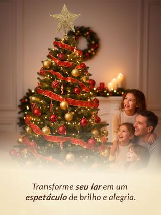 Imagem de Ponteira Estrela Árvore De Natal 20cm Glitter Arabesco Linda