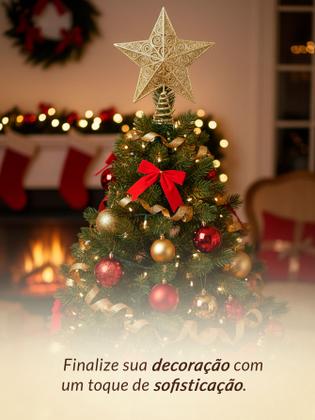 Imagem de Ponteira Estrela Árvore De Natal 20cm Glitter Arabesco Linda