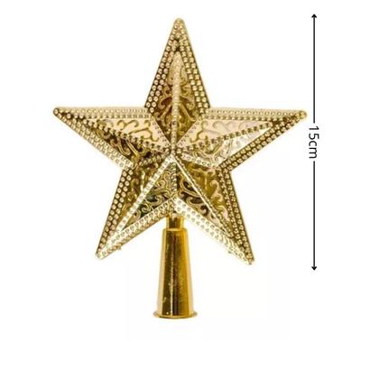 Imagem de Ponteira Estrela Grande para Arvore de Natal Decoração 15cm
