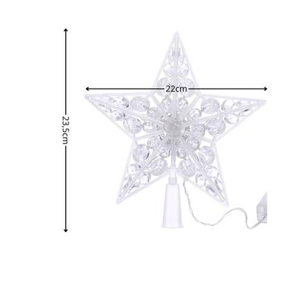 Imagem de Ponteira Estrela Vasada 22cm com 16 Lâmpadas LED Branca Frio