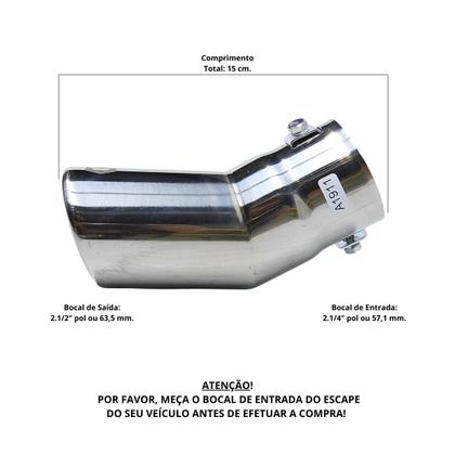 Imagem de Ponteira Inox Angular 2.1/2" Polegadas para Adaptação