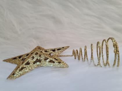 Imagem de Ponteira P/ Árvore De Natal Estrela Vazada Gold Ouro 15x10cm