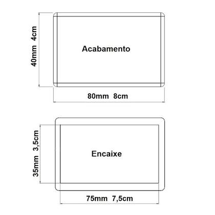 Imagem de Ponteira Pé Cadeira Retangular Interna 40x80mm 4x8cm 16un