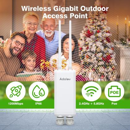 Imagem de Ponto de acesso Wi-Fi externo AdaLov Adalov 1200 Mbps de longo alcance