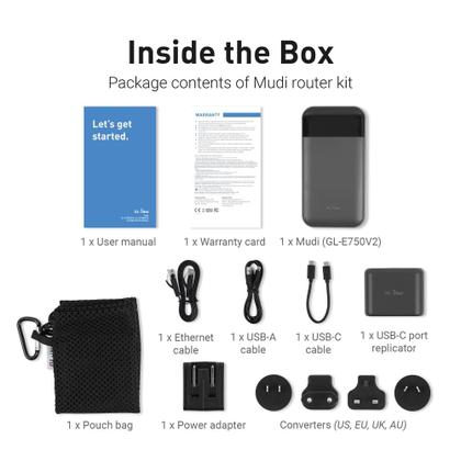 Imagem de Ponto de acesso Wi-Fi portátil GL.iNet GL-E750V2 (MUDI) 4G LTE 7000mAh