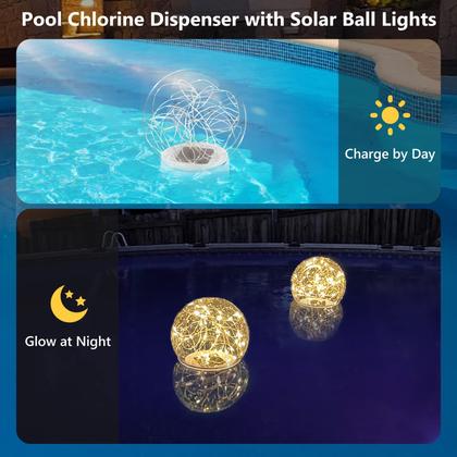 Imagem de Pool Chlorine Floater FineBud com luzes solares para tablets