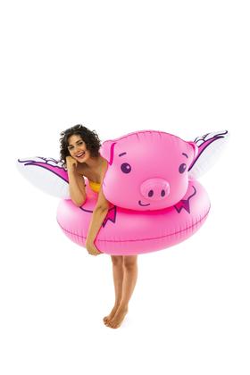 Imagem de Pool Float BigMouth Inc. Flying Pig inflável com 1,5 m de largura