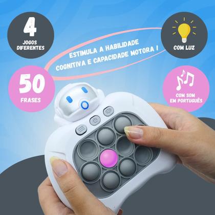 Imagem de Pop-it Brinquedo Eletrônico Anti Stress Som Luz Astronauta