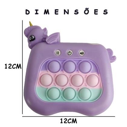 Imagem de Pop It Interativo Mini Game Unicornio 4 Modos Som Luzes Fidget Sensorial Portatil Relaxante Anti Estresse Jogos Criança
