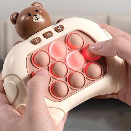 Imagem de Pop It Mini Game Luzes Som Ursinho Criança Urso Interativo Fidget Anti Estresse Ansiedade Relaxa