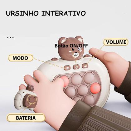 Imagem de Pop It Mini Game Luzes Som Ursinho Criança Urso Interativo Fidget Anti Estresse Ansiedade Relaxa