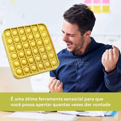 Imagem de Pop It Quadrado Fidget Toy Anti Stress Ansiedade Amarelo Nº4