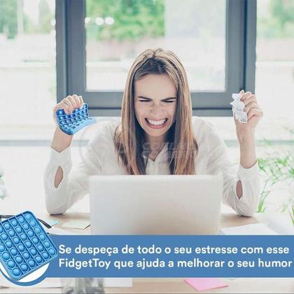 Imagem de Pop It Quadrado Fidget Toy Anti Stress Ansiedade - Azul Nº1