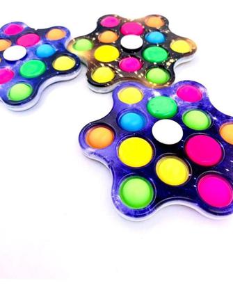 Imagem de Pop It Spinner Fidget Toy Giratório Antistress Com Luzes