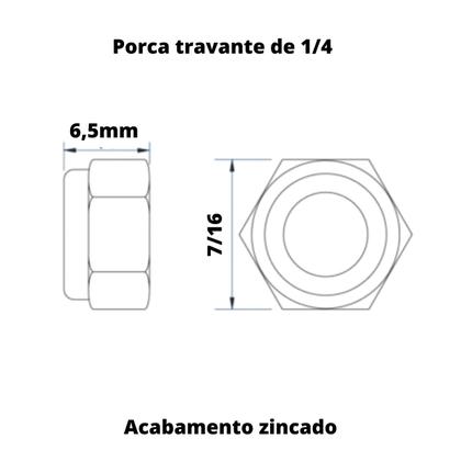 Imagem de Porca auto travante com nylon parlock zincada M6 com 50 pçs