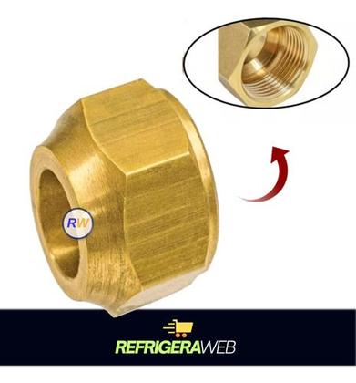 Imagem de Porca Curta Forjada 1/4 Sae Flange Geladeira Ar Condicionado
