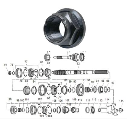 Imagem de Porca eixo entalhado saída câmbio a10 c10 c14 a20 c20 d20 f1000 f2000 f4000 (19mm)