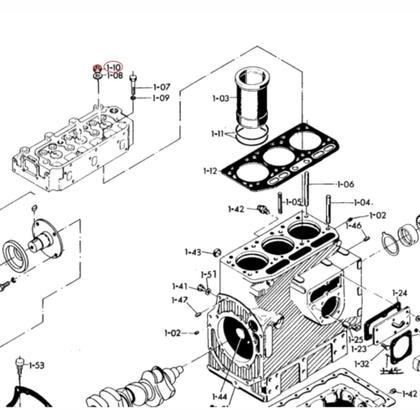 Imagem de Porca Sextavada Cabeçote Motor Yanmar BT BTD 22 33 Original