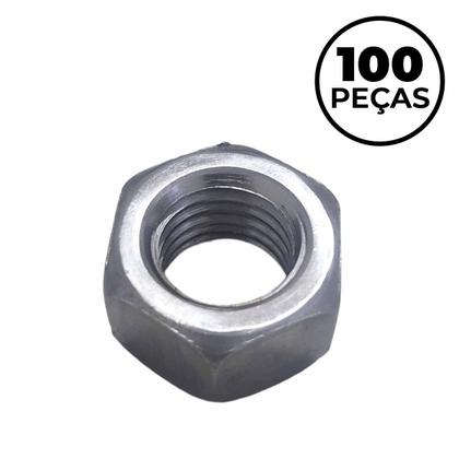 Imagem de Porca Sextavada Ferro 3/4" Polegada UNC Rosca Grossa 100 Und