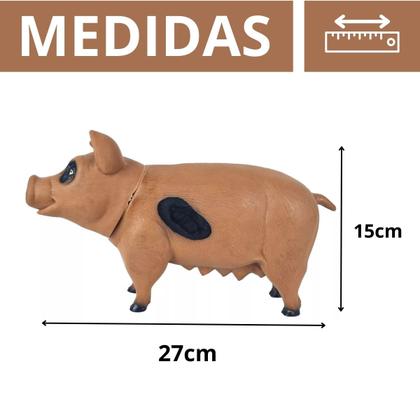 Imagem de Porquinha Porco Leitoa Detalhes Realistas Em Vinil 27cm Animais Da Fazenda Brinquedo Infantil Resistente Coleção Farm Animals For Kids