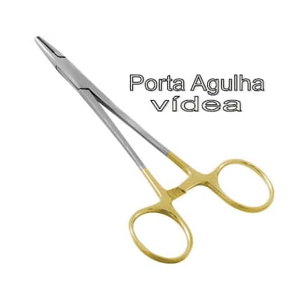 Imagem de Porta Agulha 16 Cm Com Vídea Profissional Reg. Anvisa