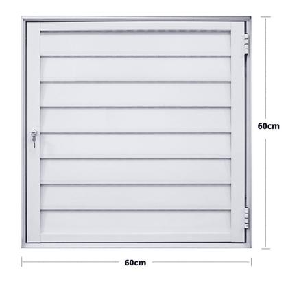 Imagem de Porta Alçapão Alumínio Branco Venezianas Ventiladas Linha
