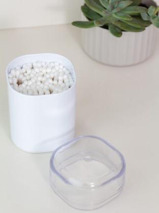 Imagem de Porta Algodão e Cotonete com Tampa Banheiro Lavabo Dual Cores