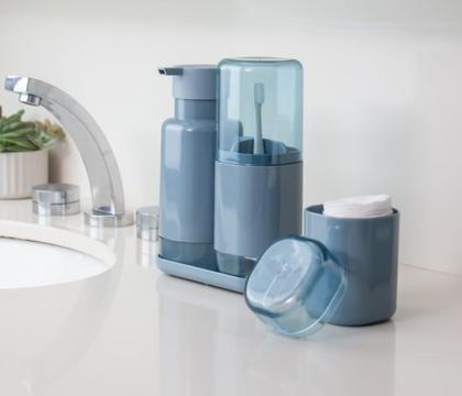 Imagem de Porta Algodão e Cotonete com Tampa Banheiro Lavabo Dual Cores