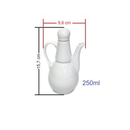 Imagem de Porta Azeite E Vinagre Jarrinha Tampa Alça Porcelana 250ml