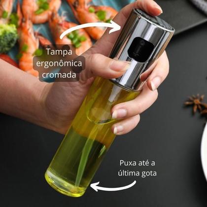 Imagem de Porta Azeite Vinagre Óleo Molho Dispenser Dosador Galheteiro 100ml Prata