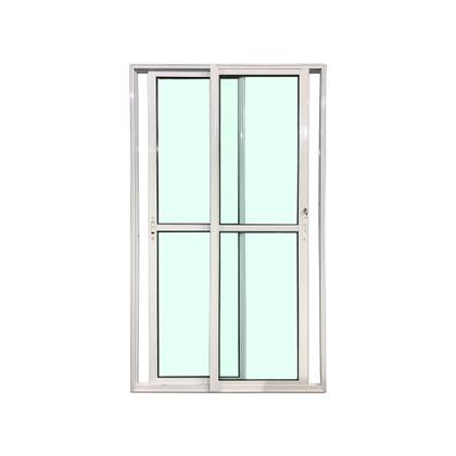 Imagem de Porta Balcão 2 Folhas Vidro Alumínio Branco Linha 25 Com Fechadura Brecorimo