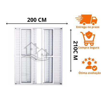 Imagem de Porta balcão 6 folhas 210x200 branco com trinco linha 20