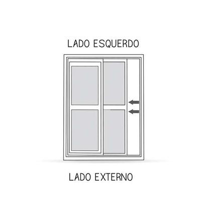 Imagem de Porta Balcão de Aço 214 x 150 x 16 cm Flex 3 Folhas Esquerda Riobras Pronta