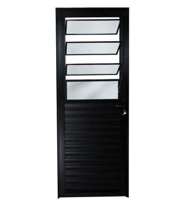 Imagem de Porta Basculante Alumínio Brilhante, Branco ou Preto Linha 25