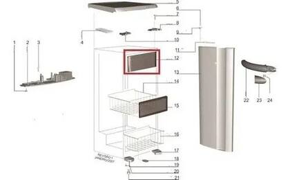 Imagem de Porta Basculante Freezer Electrolux A99230206 modelo FE18