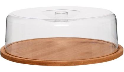 Imagem de Porta Bolo Bambu com Tampa Acrílico 27,5 x 9cm