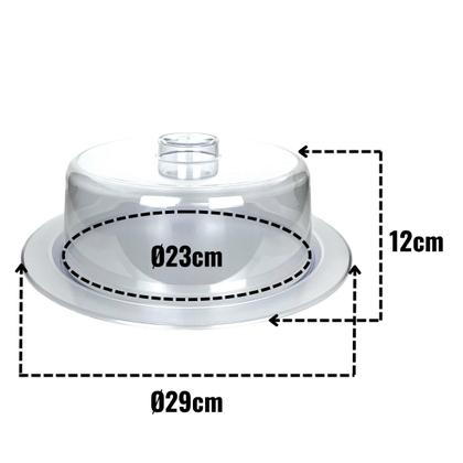 Imagem de Porta Bolo Cristal Transparente Com Tampa Boleira 23cm
