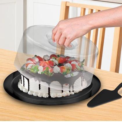 Imagem de Porta Bolos Boleira Suporte Para Torta Tampa Com Espátula