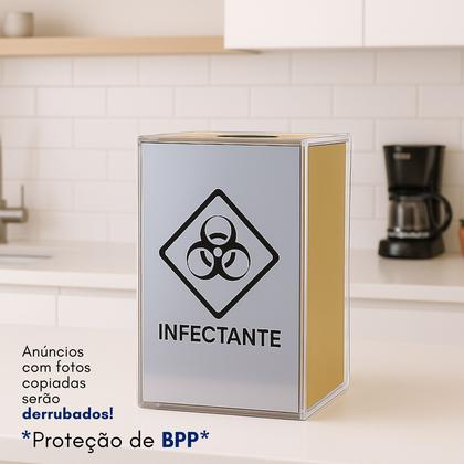 Imagem de Porta Caixa Coletora Descarpack 3L Parede Mesa Balcão Resíduos Infectantes Descarte Biológicos