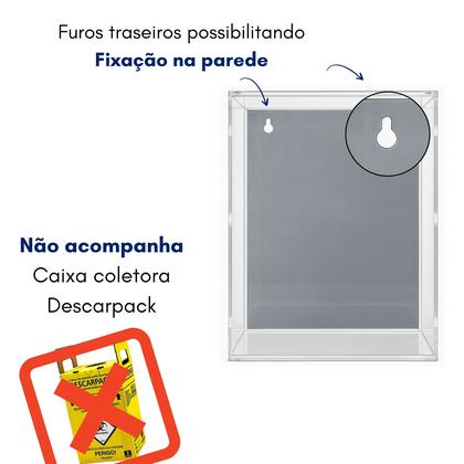 Imagem de Porta Caixa Coletora Descarpack 3L Parede Mesa Balcão Resíduos Infectantes Descarte Biológicos