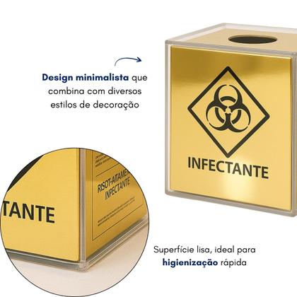 Imagem de Porta Caixa Coletora Descarpack 7L Parede Mesa Balcão Resíduos Infectantes Descarte Biológicos