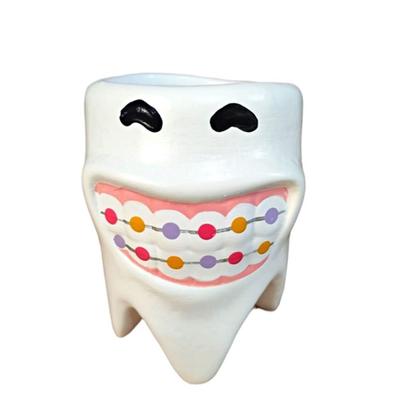 Imagem de Porta Caneta Lapis Formato De Dente Kit Com 2 Peças Ceramica