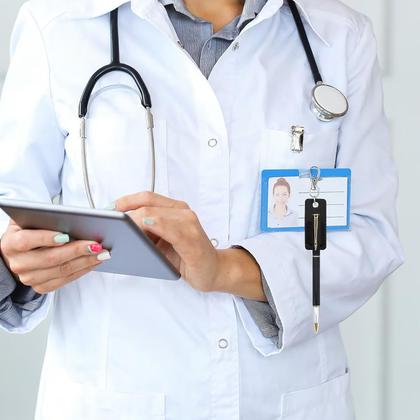 Imagem de Porta-canetas para cordão AOZUO Portátil de Couro PU, 4 peças pretas