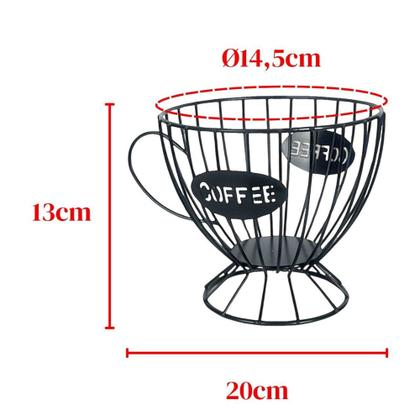 Imagem de Porta Capsulas De Café Dispenser Decoração Xícara Em Metal - Kehome