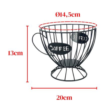 Imagem de Porta Capsulas De Café Dispenser Decoração Xícara Em Metal