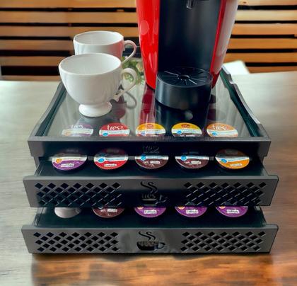 Imagem de Porta Capsulas E Maquina Cafeteira 3 Corações Suporte Mdf luxo